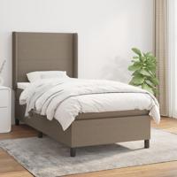 Boxspring met matras stof taupe 80x200 cm