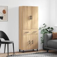 Hoge kast 69,5x34x180 cm bewerkt hout sonoma eikenkleurig