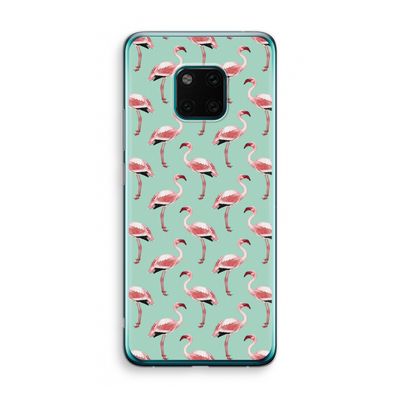 Flamingoprint groen: Huawei Mate 20 Pro Transparant Hoesje