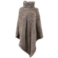 Unique living Poncho - taupe - 80 x 75 cm - polyester - hoodie/sweater - fleece plaid