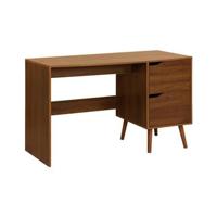 sweeek - Bureau met 2 lades in walnootkleurig hout