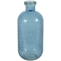 Countryfield Bloemenvaas Cactus Dots - blauw transparant - glas - D15 x H35 cm - Vazen