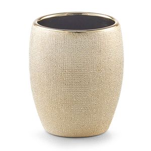 Tandenborstelhouder - keramiek - goud glitter - D8 x H10 cm - Tandenborstelhouders