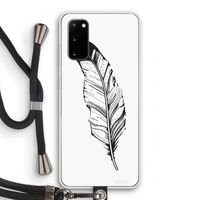 Pluim: Samsung Galaxy S20 Transparant Hoesje met koord