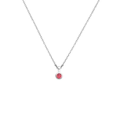 Zilveren Collier met Geboortesteen Oktober 41+4cm - 925 Gerhodineerd