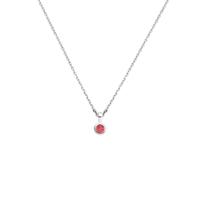 Zilveren Collier met Geboortesteen Oktober 41+4cm - 925 Gerhodineerd