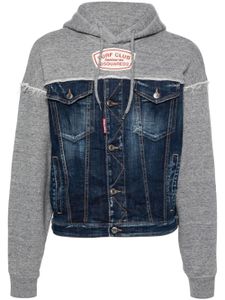 DSQUARED2 hoodie Cipro à design patchwork - Bleu