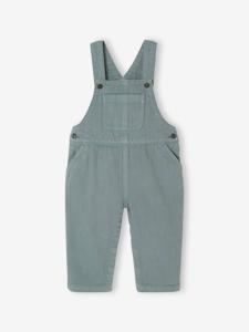 Salopet voor baby's in pigment geverfde keperstof groen