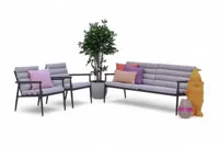 Lesli Living stoel-bank loungeset citrus antraciet