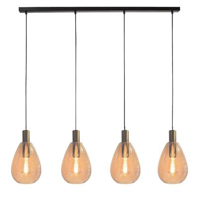 Freelight Hanglamp Dorato 4 lichts L120 cm zwart goud