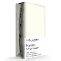 Topper Hoeslaken Katoen Romanette Ivoor-180 x 210 cm