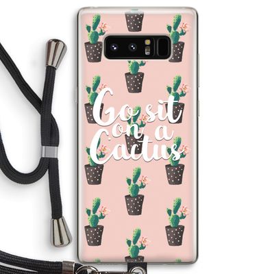 Cactus quote: Samsung Galaxy Note 8 Transparant Hoesje met koord