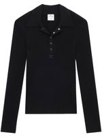 Courrèges polo en maille à design nervuré - Noir