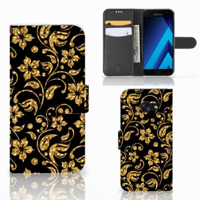 Samsung Galaxy A5 2017 Hoesje Gouden Bloemen Samsung Galaxy A5 2017 Hoesje Gouden Bloemen