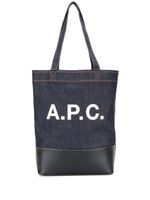 A.P.C. sac cabas en denim à logo imprimé - Bleu - thumbnail