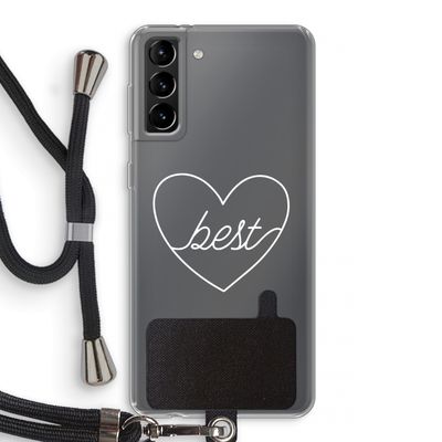 Best heart pastel: Samsung Galaxy S21 Plus Transparant Hoesje met koord