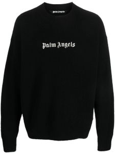 Palm Angels pull à logo en intarsia - Noir