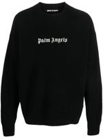 Palm Angels pull à logo en intarsia - Noir - thumbnail