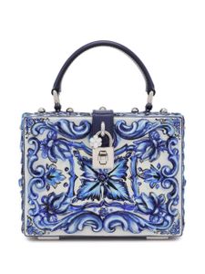 Dolce & Gabbana sac à main Dolce Box à imprimé Majolica - Bleu