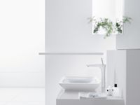 Hansgrohe Puravida Highriser Wastafelkraan Push Open Met Joystick Wit-chroom - thumbnail