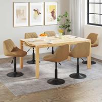 Eetkamerstoelen draaibaar 6 st fluweel bruin Eetkamerstoelen draaibaar 6 st fluweel bruin