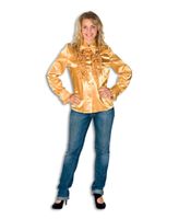Dames Ruche Blouse Goud