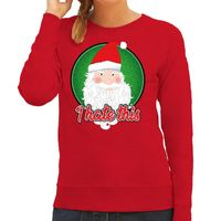 Foute Kersttrui I hate this rood voor dames