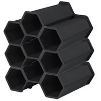 7x stuks stapelbare wijnrekken module voor 21 flessen L34 x B31 x H18 cm