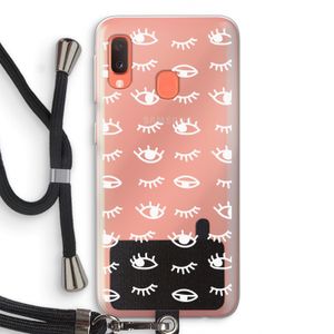 Eye pattern #3: Samsung Galaxy A20e Transparant Hoesje met koord