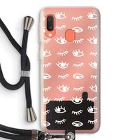 Eye pattern #3: Samsung Galaxy A20e Transparant Hoesje met koord