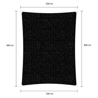 Sunfighter Schaduwdoek Rechthoek zwart 2x4m.