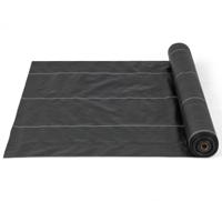 Onkruidbestrijdingsdoek PP Onkruidbestrijdingsdoek met Duidelijke Rechte Geleidelijn voor Tuinpaden Zwart 25 m x 2 m