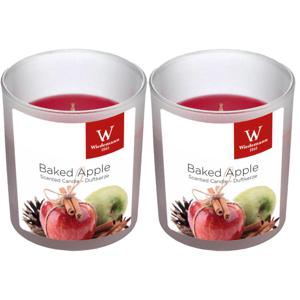 Trend Candles Geurkaars - 2x - in glas - Appeltaart aroma - 25 branduren - 7 x 8 cm