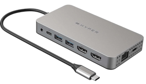 HYPER HDM1H interface hub USB 3.2 Gen 1 (3.1 Gen 1) Type-C 5000 Mbit/s Roestvrijstaal