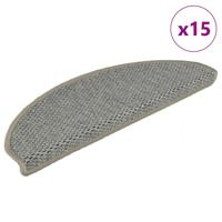 VidaXL Trapmatten zelfklevend 15 st sisal-look 65x21x4 cm lichtgroen