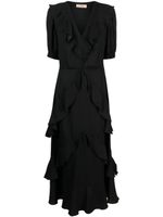 TWINSET robe volantée à manches courtes - Noir