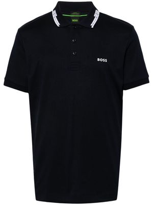 BOSS polo à logo en caoutchouc - Bleu