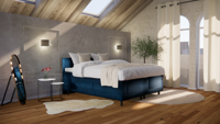 ACTIE Elek. Boxspring 80 x 200 Blauw - Saffier - Incl. Voetbord - thumbnail