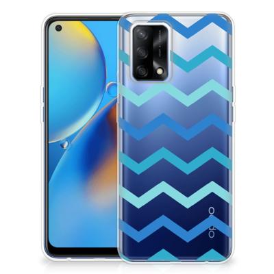 OPPO A74 4G | TPU bumper | Zigzag Blauw