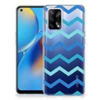 OPPO A74 4G | TPU bumper | Zigzag Blauw