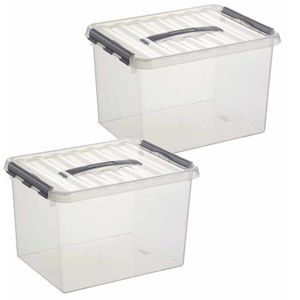 2x Opberg box/opbergdoos 22 liter 40 cm