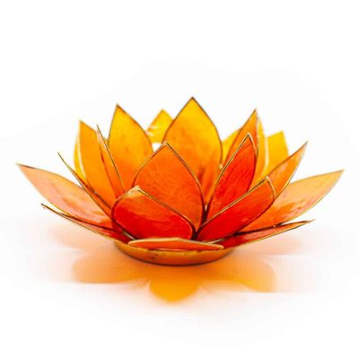 Lotus Sfeerlicht Oranje 2e Chakra Goudrand