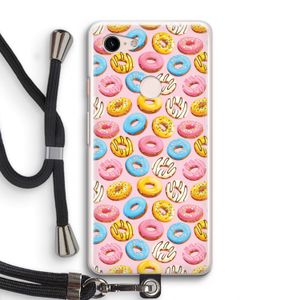 Pink donuts: Pixel 3 Transparant Hoesje met koord