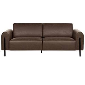Beliani - ASKIM - Driezitsbank - Donkerbruin - Polyester