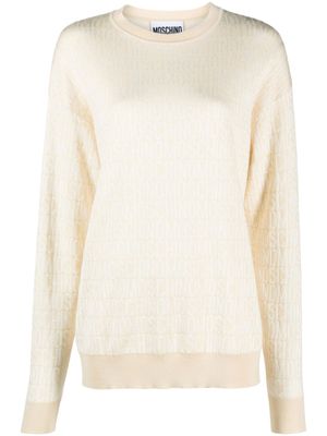 Moschino pull à logo imprimé - Tons neutres