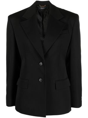 Versace blazer en laine à simple boutonnage - Noir