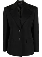 Versace blazer en laine à simple boutonnage - Noir