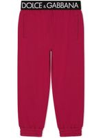 Dolce & Gabbana Kids pantalon de jogging à taille à logo - Rouge