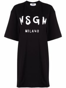 MSGM robe à logo imprimé - Noir