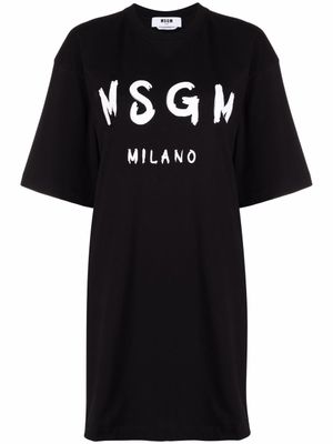 MSGM robe à logo imprimé - Noir